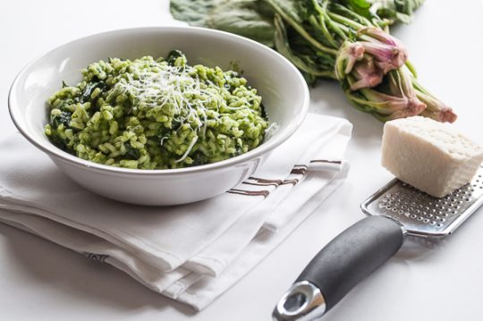 receta risotto de espinaca y queso de cabra