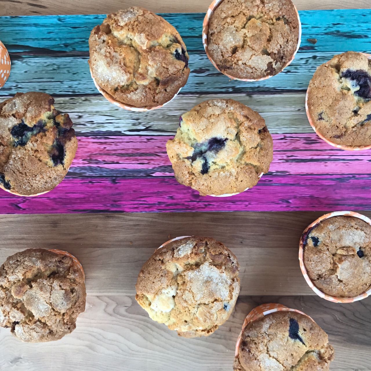 Muffins de arándanos con avena y yogurt